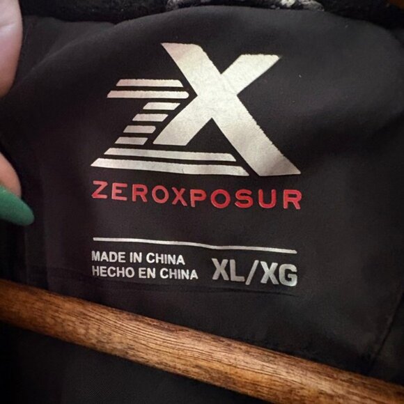 ZeroXposur XL Mens Black Winter Coat Insulated Hooded Full Zip Padded Jacket - Picture 2 of 7